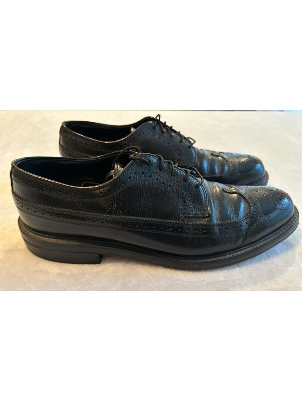 Vitnage Jarman Men’s Dress Shoes Size 9.5 D Black Leather Longwing Brogue Derby